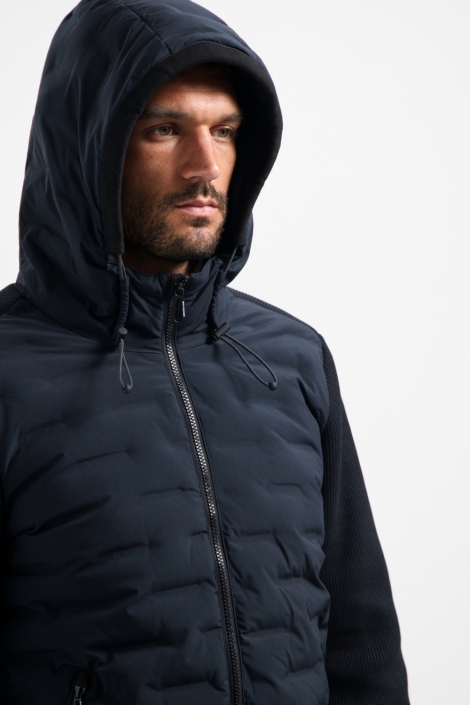 NO-EXCESS jacket short fit sealed hooded knit